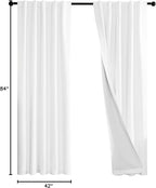 Deconovo Blackout Curtains for Bedroom & Nursery, Thermal Insulated Drapes, Back Tab & Rod Pocket, Noise Reducing, Energy Saving Room Darkening for Living Room White 42W x 84L Inch