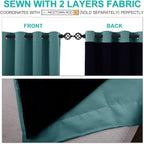 NICETOWN 100% Blackout Blinds, Laundry Room Decor Window Treatment Curtains, Thermal Insulated Energy Smart Drapes for Villa, Hall and Studio, Sea Teal, Set of 2, 70 inches by 95 inches