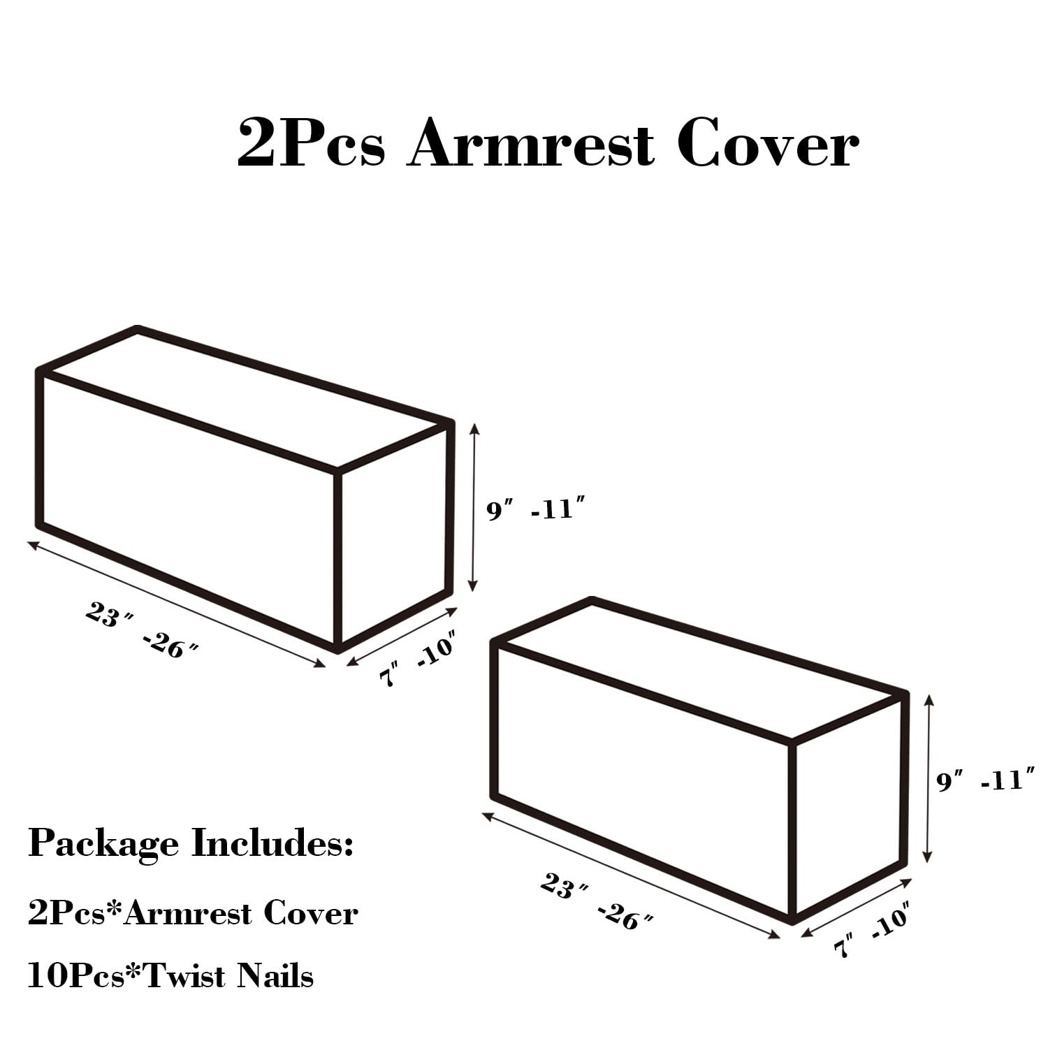 Disayu 2Pcs Couch Arm Covers, Armrest Cover for Sofa, Sofa Arms Covers Washable Arms with Twist Pins Soft,Skin-Friendly for Pets (Texture Light Gray, Armrest Cover)