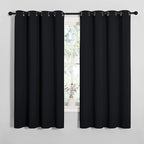NICETOWN Blackout Curtain Panels for Bedroom, 2 Panels, W52 x L60-inch, Black, Thermal Insulated Grommet Top Blackout Draperies and Drapes for Basement