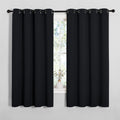 NICETOWN Blackout Curtain Panels for Bedroom, 2 Panels, W52 x L60-inch, Black, Thermal Insulated Grommet Top Blackout Draperies and Drapes for Basement