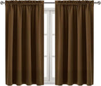 DWCN Blackout Curtains Room Darkening Thermal Insulated Bedroom Curtains Window Curtain Panels, 52 x 45 inches Long, Set of 2 Brown Rod Pocket Drapes