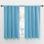 NICETOWN Kitchen Window Blackout Curtain Panels - Energy Saving Window Covering Thermal Insulated Rod Pocket Drapes for Basement(Teal Blue, Set of 2 Panels, 42 by 45 inches Long)