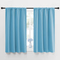 NICETOWN Kitchen Window Blackout Curtain Panels - Energy Saving Window Covering Thermal Insulated Rod Pocket Drapes for Basement(Teal Blue, Set of 2 Panels, 42 by 45 inches Long)