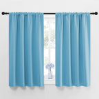 NICETOWN Kitchen Window Blackout Curtain Panels - Energy Saving Window Covering Thermal Insulated Rod Pocket Drapes for Basement(Teal Blue, Set of 2 Panels, 42 by 45 inches Long)