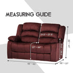 ULTICOR Reclining Love Seat Slipcover, 48" - 65" L, 6-Piece Velvet Stretch Loveseat Reclining Sofa Covers, 2 seat Love seat Recliner Cover, Thick, Soft, Washable (Chocolate)