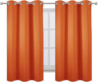 LEMOMO Orange Blackout Curtains/38 x 54 Inch/Set of Two Panels Grommet Living Room Curtains