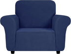 ZNSAYOTX Super Stretch Chair Slipcover (30"-47"), New Striped Sofa Chair Covers for Living Room, Dogs Pet Friendly Anti-Slip Chair Protector Spandex Armchair Slipcovers (Navy Blue, Chair)
