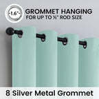 SimpleHome Aqua 100% Blackout Curtains Room Darkening Living Room 63 Inch