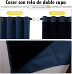 NICETOWN Complete 100% Blackout Curtain Set, Thermal Insulated & Energy Efficiency Window Draperies for Guest Room, Full Shading Panels for Shift Worker and Light Sleepers, Navy Blue, 46W x 72L, 2 Pcs