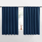 NICETOWN Blackout Curtains for Bedroom, Blackout Curtain Panels, Moroccan Blue, 1 Pair, 62 by 63-inch, Window Treatment Energy Saving Thermal Insulated Solid Rod Pocket Blackout Drapes/Draperies