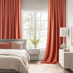 MIULEE Fall Burnt Orange Back Tab Blackout Curtains 52"x90" Length 2 Panels