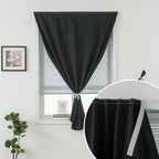 Sovtfides Adhesive Blackout Curtains- Self Stick Curtain No Rod Needed Easy to Hang Curtain, Use for Bedroom, Living Room, Dining Room, Kitchen, 59" W X 96" L, Black, 1 Panel