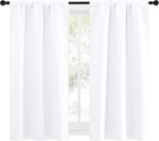 NICETOWN RV Curtains for Camper Windows, White Curtains for Kitchen Window, Home Decoration Light Filtering Drapes for Small Window (29" Wide by 50inches Long, 1 Pair)