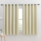 NICETOWN Room Darkening Curtain Panels for Cafe, Thermal Insulated Grommet Room Darkening Draperies/Drapes for Window (Beige, 2 Panels, W70 x L63 -inch)