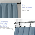 Simplebrand Ava Stone Blue Blackout Curtains for Bedroom 96 Inches Long 2 Panels, Thermal Insulated, Energy Saving Living Room Window Treatment Curtains Blackout Drapes, W50 x L96 Inch, Stone Blue