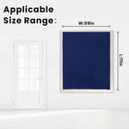 Self Adhesive Portable Blackout Curtains for Bedroom Easy to Install Window Thermal Lnsulated Kitchen Room Darkening Small Window Curtains, 59" W X 71" L, Navy Blue, 1 Panel