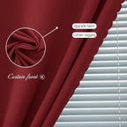 Self Adhesive Curtains, Stick Curtain Blackout Shades Window Cover Curtains for Living Room No Drilling, 47" W X 71" L, Burgundy, 1 Panel