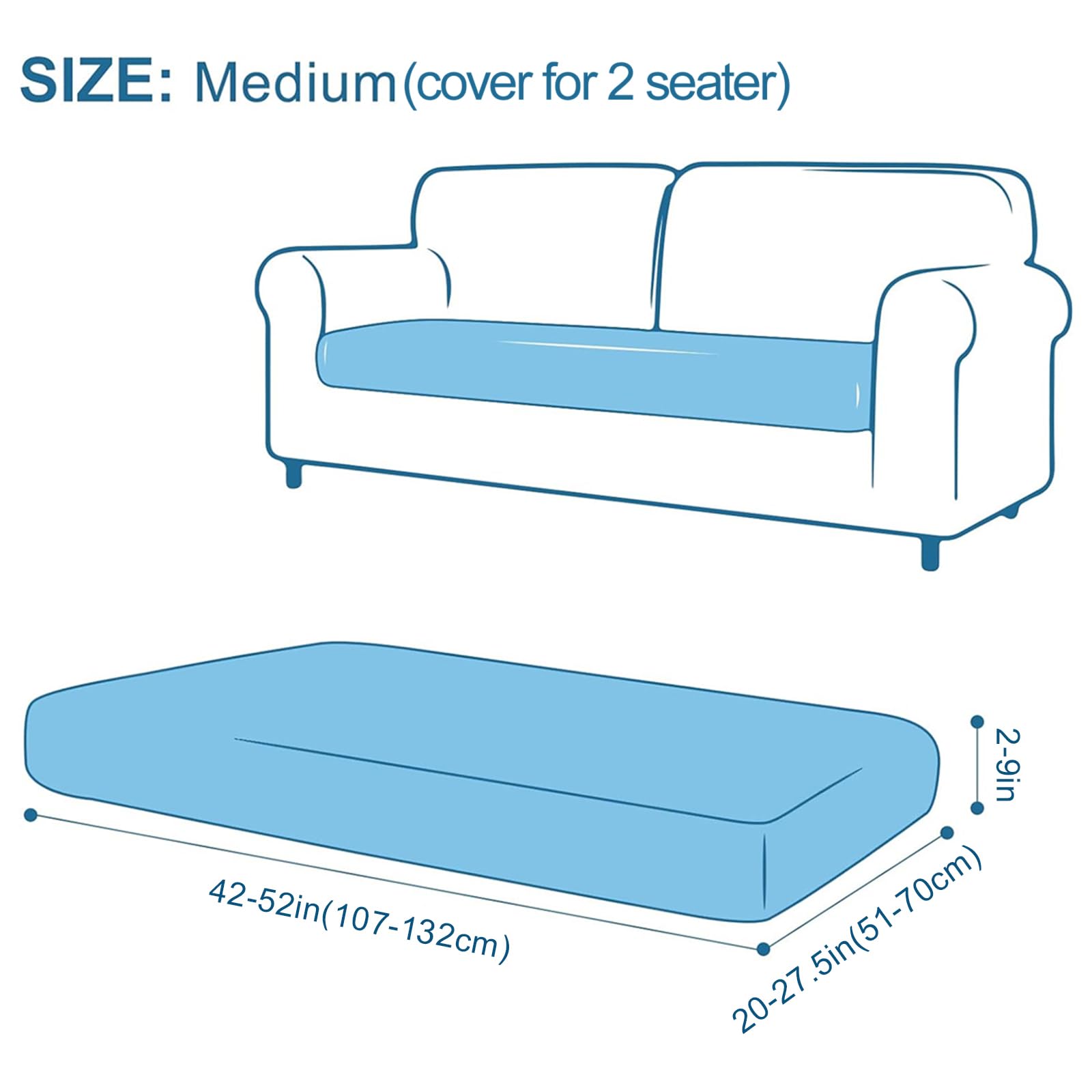 Smiry Printed Couch Cushion Covers, Stretch Couch Covers for Sofa