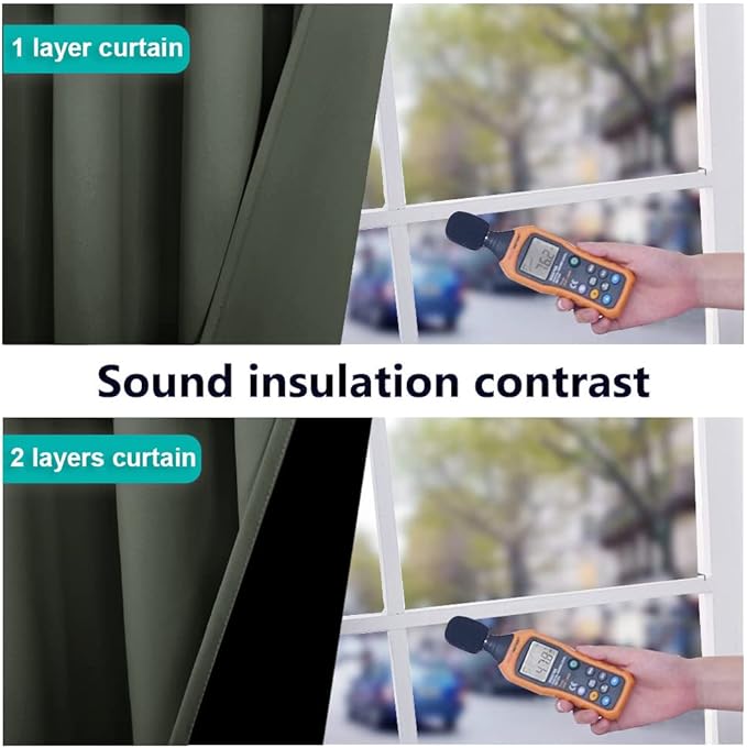 NICETOWN 100% Blackout Window Curtain Panels, Full Light Blocking Drapes with Black Liner for Nursery, 72-inch Drop Thermal Insulated Draperies (Dark Mallard, 2 Pieces, 52-inch Wide Per Panel)