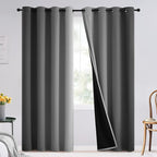 SimpleHome Blackout Curtains Ombre for Living Room,Room Darkening Grey Curtains Set of 2 Panels Thermal Insulated Bedroom Curtains，52 x 84 Inch