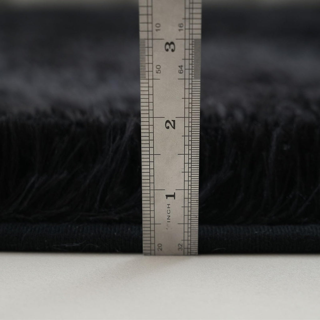 yulidayang 2x3 Area Rugs for Bedroom,Black Small Fluffy Shag Rug