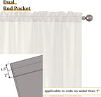 Aiyufeng Modern Sheer Window Curtains, Rod Pocket Long Curtains Translucent Drapes Semitransparent Privacy with Light Through for Bedroom/Living Room, Ivory, W42 x L90, 2 Pieces
