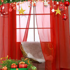 SpaceDresser Basic Rod Pocket Sheer Voile Window Curtain Panels White 1 Pair 2 Panels 70 Width 72 Inch Long for Kitchen Bedroom Children Living Room Yard(Red,70 W x 72 L)