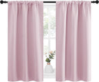 NICETOWN Kitchen Curtains Thermal Insulated Curtains & Drapes, Small Window Blackout Curtain Panels for Girls Room (Lavender Pink, 34 in x 45 in (W x L), 2 Panels)