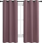 NICETOWN Dry Rose Room Darkening Curtains for Kitchen, Set of 2, 42 inches Wide by 68 inches Long, Window Treatment Thermal Insulated Solid Grommet Room Darkening Curtains/Drapes for Bedroom
