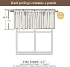 Chyhomenyc Sheer Valances for Windows 2 Pack, Small Window Curtains for Living Room Bathroom Cafe Laundry Basement, Modern Top Dual Rod Pocket Voile Curtain, 42W x 18L inches, Turquoise