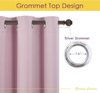 NICETOWN Room Darkening Curtains for Girls Room, Nursery Essential Thermal Insulated Blackout Draperies/Drapes (Baby Pink=Lavender Pink, 1 Pair, 42 x 72 Inch)
