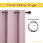 NICETOWN Blackout Curtain Panels for Bedroom, 2 Panels, W42 x L60 inches, Baby Pink, Thermal Insulated Grommet Top Blackout Draperies and Drapes