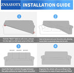 ZNSAYOTX 1 Piece Jacquard Couch Covers for 2 Cushion Couch High Stretch Loveseat Slipcover for Pets Dogs Anti Slip Love Seat Sofa Slipcover Furniture Protector (Medium, White)