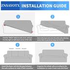 ZNSAYOTX 1 Piece Jacquard Couch Covers for 3 Cushion Couch Living Room High Stretch Sofa Cover Pets Dogs Friendly Anti Slip Thickened Slipcovers Furniture Protector (Sofa, Black)