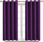 BGment Blackout Curtains - Grommet Thermal Insulated Room Darkening Bedroom and Living Room Curtain, Set of 2 Panels (52 x 45 Inch, Royal Purple)