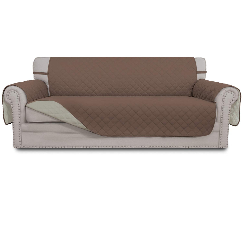 Easy-Going Reversible Couch Cover for 3 Cushion Sofa, Large Brown/Beige