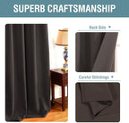 H.VERSAILTEX Brown Blackout Curtains for Living Room 120 Inches Length, Blackout Curtains for Bedroom Curtains & Drapes Thermal Insulated Drapes - Chocolate Brown, 1 Panel, 52" W x 120" L