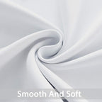 Yakamok Greyish White Curtains for Bedroom,Grommet Thermal Insulated Room Darkening Curtains for Living Room,42W x 72L,2 Panels