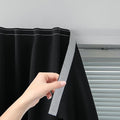 Sovtfides Adhesive Blackout Curtains- Self Stick Curtain No Rod Needed Easy to Hang Curtain, Use for Bedroom, Living Room, Dining Room, Kitchen, 59" W X 96" L, Black, 1 Panel