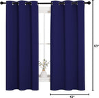 NICETOWN All Season Thermal Insulated Solid Grommet Top Blackout Curtains/Drapes/Panels for Kid's Room (Royal Blue, 2 Panels, 42 x 63 Inch)