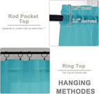 OWENIE Sheer Curtains 63 inch Length 2 Panels Set, Rod Pocket Voile Fimly Sheer Drapes for Living Room/Bedroom, 2pcs, Each 42" W x 63" L，Turquoise Blue