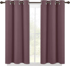 NICETOWN Modern Blackout Curtains Noise Reducing, Thermal Insulated and Privacy Room Darkening Drape Panels for Boy's Guest Room Door Small Short Window (Dry Rose, 2 Panels, W42 x L45 -Inch)