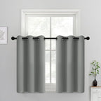 Yakamok Dove Grey Room Darking 36 Inch Length 2 Panel Sets for Livingroom Dining Room Darkening Thermal Insulated Bay Window Hotel Modern Elegant Black Out Sunblock Curtins/Bedroom,38 x 36 Inches