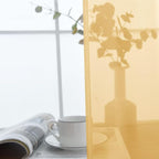 SpaceDresser Basic Rod Pocket Sheer Voile Window Curtain Panels Gold 1 Pair 2 Panels 52 Width 84 Inch Long for Kitchen Bedroom Children Living Room Yard（Gold, 52W x 84L）