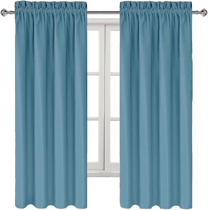 DWCN Blackout Curtains for Bedroom Living Room 42 x 63 Inch Long 2 Panels