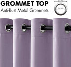 MIULEE Blackout Curtains for Bedroom Living Room Thermal Insulated Room Darkening Grommet Top Solid Light Blocking Drapery Set of 2 Window Panels 52 x 72 Inches Lilac