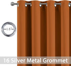 Yakamok Blackout Patio Curtains 100x84 Inches for Sliding Door Extral Wide Blackout Curtain Panels Thermal Insulated Room Divider - Grommet Top, 7' Tall by 8.3' Wide -Burnt Orange