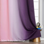 Pink and Purple Ombre Blackout Curtains for Girls Bedroom 36 Inches Long