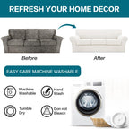 Turquoize 4 Piece Sofa Covers for 3 Cushion Couch Sofa Slipcover Soft Couch Cover for Dogs-Washable Sofa Furniture Cover with 3 Individual Cushion Covers (3 Cushion Sofa, Porcelain White)